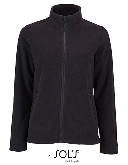 Women´s Plain Fleece Jacket Norman zum Besticken und Bedrucken in der Farbe Black mit Ihren Logo, Schriftzug oder Motiv.