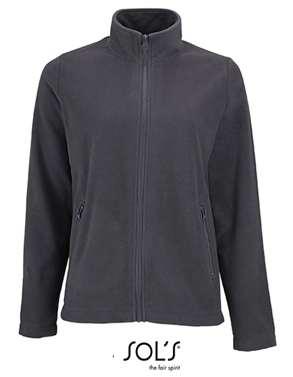 Women´s Plain Fleece Jacket Norman zum Besticken und Bedrucken in der Farbe Charcoal Grey (Solid) mit Ihren Logo, Schriftzug oder Motiv.