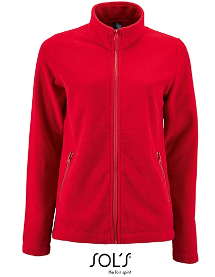 Women´s Plain Fleece Jacket Norman zum Besticken und Bedrucken in der Farbe Red mit Ihren Logo, Schriftzug oder Motiv.