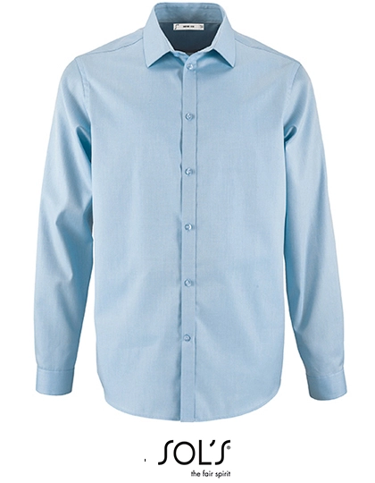 Men´s Herringbone Shirt Brody zum Besticken und Bedrucken in der Farbe Sky Blue mit Ihren Logo, Schriftzug oder Motiv.