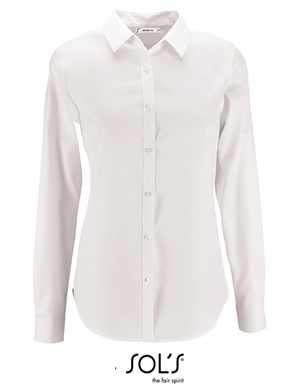 Women´s Herringbone Shirt Brody zum Besticken und Bedrucken in der Farbe White mit Ihren Logo, Schriftzug oder Motiv.