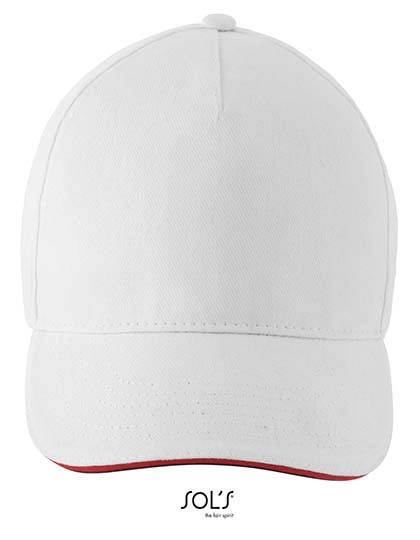 Unisex Contrast Three-Colour Cap Longchamp zum Besticken und Bedrucken in der Farbe White mit Ihren Logo, Schriftzug oder Motiv.