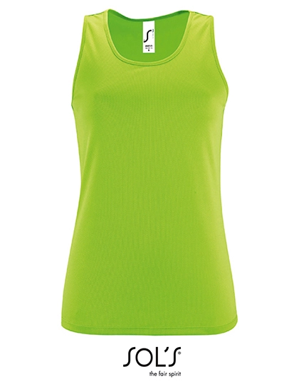 Women´s Sports Tank Top Sporty zum Besticken und Bedrucken in der Farbe Neon Green mit Ihren Logo, Schriftzug oder Motiv.