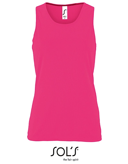 Women´s Sports Tank Top Sporty zum Besticken und Bedrucken in der Farbe Neon Pink mit Ihren Logo, Schriftzug oder Motiv.