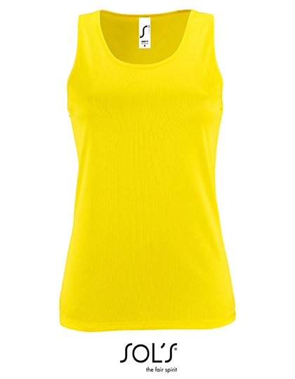 Women´s Sports Tank Top Sporty zum Besticken und Bedrucken in der Farbe Neon Yellow mit Ihren Logo, Schriftzug oder Motiv.