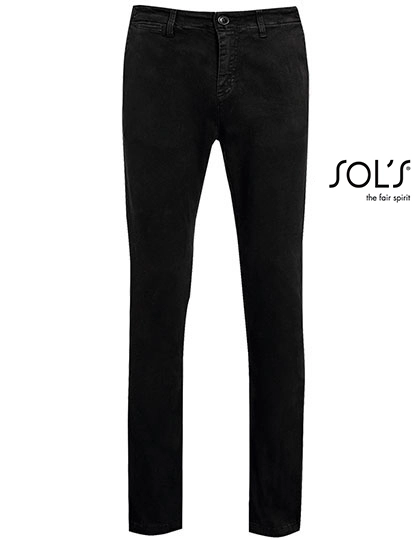 Men´s Chino Trousers Jules - Length 35 zum Besticken und Bedrucken in der Farbe Black mit Ihren Logo, Schriftzug oder Motiv.