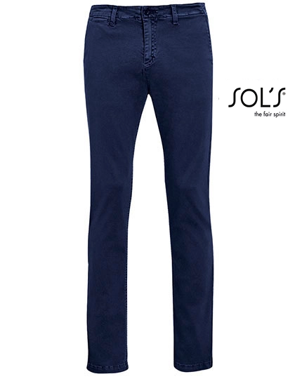 Men´s Chino Trousers Jules - Length 35 zum Besticken und Bedrucken in der Farbe French Navy mit Ihren Logo, Schriftzug oder Motiv.