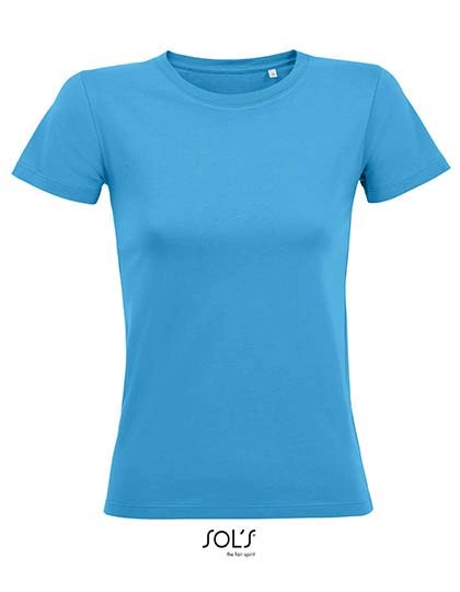 Women´s Round Neck Fitted T-Shirt Regent zum Besticken und Bedrucken in der Farbe Aqua mit Ihren Logo, Schriftzug oder Motiv.