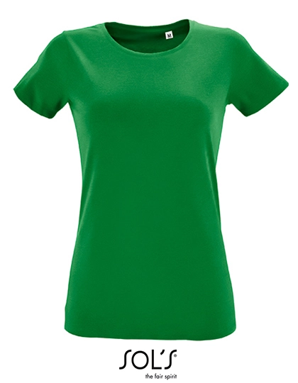 Women´s Round Neck Fitted T-Shirt Regent zum Besticken und Bedrucken in der Farbe Kelly Green mit Ihren Logo, Schriftzug oder Motiv.