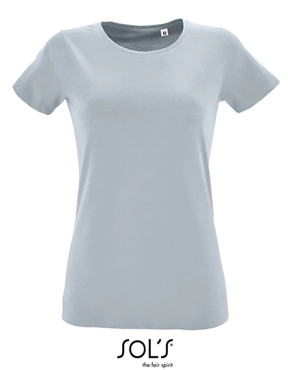Women´s Round Neck Fitted T-Shirt Regent zum Besticken und Bedrucken in der Farbe Pure Grey mit Ihren Logo, Schriftzug oder Motiv.