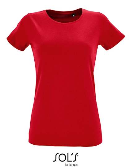 Women´s Round Neck Fitted T-Shirt Regent zum Besticken und Bedrucken in der Farbe Red mit Ihren Logo, Schriftzug oder Motiv.