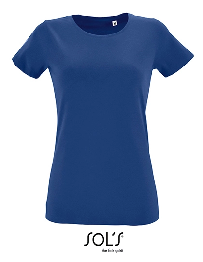 Women´s Round Neck Fitted T-Shirt Regent zum Besticken und Bedrucken in der Farbe Royal Blue mit Ihren Logo, Schriftzug oder Motiv.