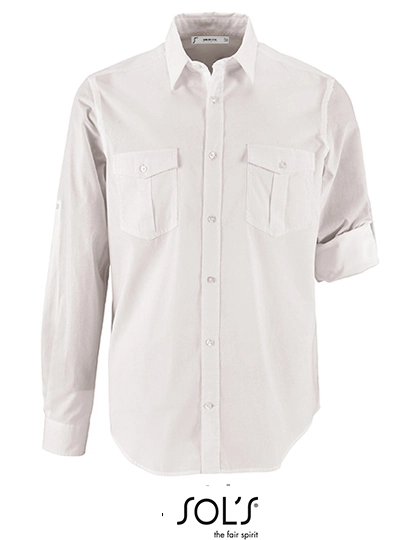 Men´s Shirt Burma zum Besticken und Bedrucken in der Farbe White mit Ihren Logo, Schriftzug oder Motiv.