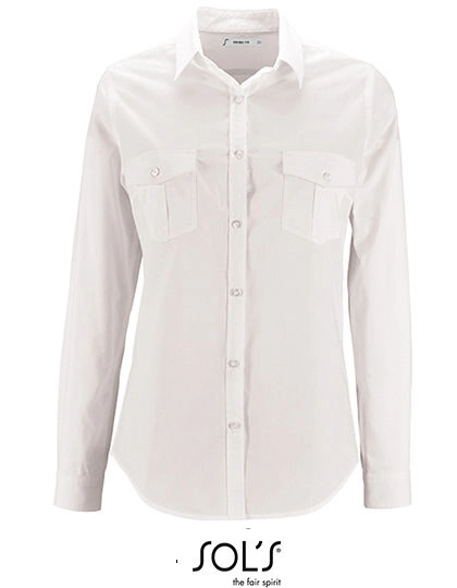 Women´s Shirt Burma zum Besticken und Bedrucken in der Farbe White mit Ihren Logo, Schriftzug oder Motiv.