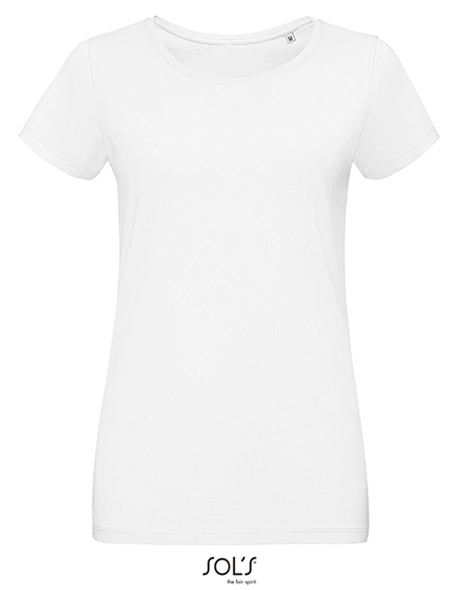 Women´s Martin T-Shirt zum Besticken und Bedrucken in der Farbe White mit Ihren Logo, Schriftzug oder Motiv.