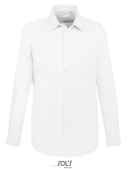 Men´s Boston Fit Shirt zum Besticken und Bedrucken in der Farbe White mit Ihren Logo, Schriftzug oder Motiv.