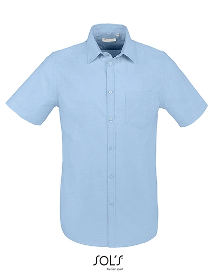 Men´s Brisbane Fit Shirt zum Besticken und Bedrucken in der Farbe Sky Blue mit Ihren Logo, Schriftzug oder Motiv.