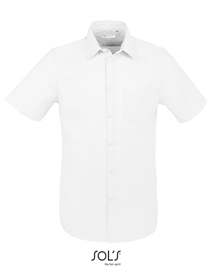 Men´s Brisbane Fit Shirt zum Besticken und Bedrucken in der Farbe White mit Ihren Logo, Schriftzug oder Motiv.