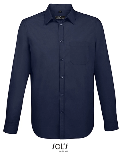 Men´s Baltimore Fit Shirt zum Besticken und Bedrucken in der Farbe Dark Blue mit Ihren Logo, Schriftzug oder Motiv.