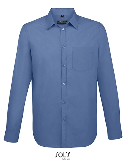 Men´s Baltimore Fit Shirt zum Besticken und Bedrucken in der Farbe Middle Blue mit Ihren Logo, Schriftzug oder Motiv.
