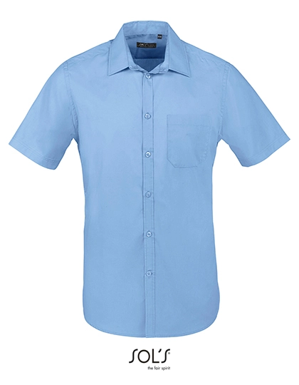 Men´s Bristol Fit Shirt zum Besticken und Bedrucken in der Farbe Middle Blue mit Ihren Logo, Schriftzug oder Motiv.