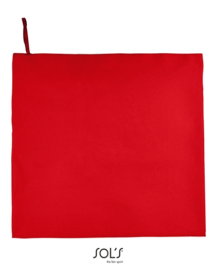 Microfibre Towel Atoll 100 zum Besticken und Bedrucken in der Farbe Red mit Ihren Logo, Schriftzug oder Motiv.