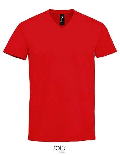 Men´s Imperial V-Neck T-Shirt zum Besticken und Bedrucken in der Farbe Red mit Ihren Logo, Schriftzug oder Motiv.