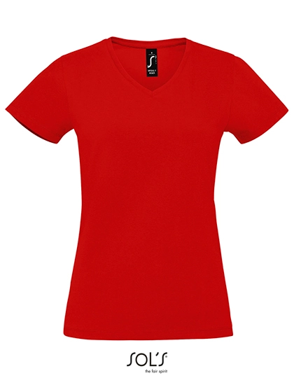 Women´s Imperial V-Neck T-Shirt zum Besticken und Bedrucken in der Farbe Red mit Ihren Logo, Schriftzug oder Motiv.