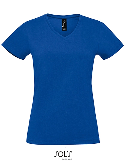 Women´s Imperial V-Neck T-Shirt zum Besticken und Bedrucken in der Farbe Royal Blue mit Ihren Logo, Schriftzug oder Motiv.