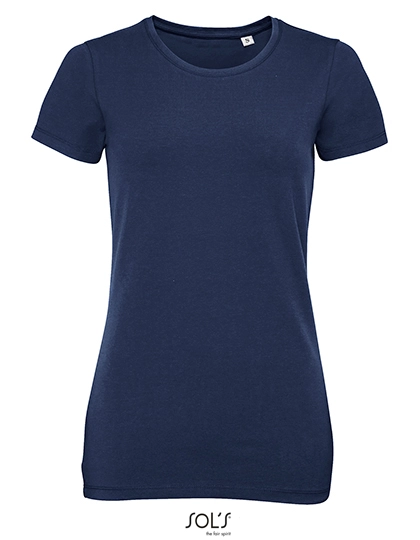 Women´s Millenium T-Shirt zum Besticken und Bedrucken in der Farbe French Navy mit Ihren Logo, Schriftzug oder Motiv.