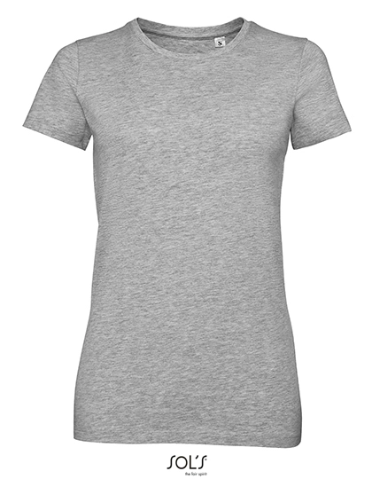 Women´s Millenium T-Shirt zum Besticken und Bedrucken in der Farbe Grey Melange mit Ihren Logo, Schriftzug oder Motiv.