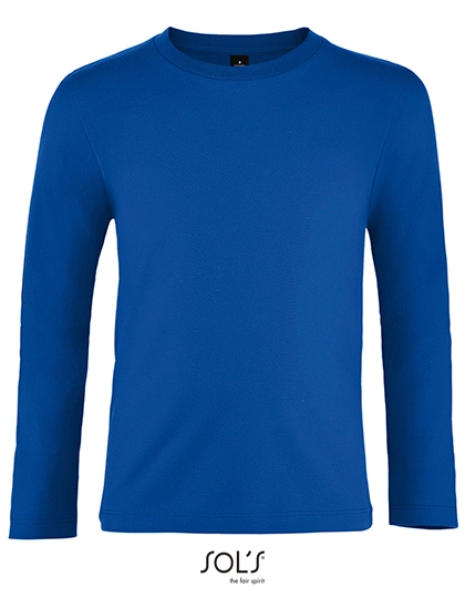 Kids´ Imperial Long Sleeve T-Shirt zum Besticken und Bedrucken in der Farbe Royal Blue mit Ihren Logo, Schriftzug oder Motiv.