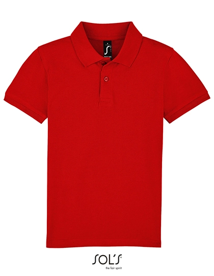 Kids´ Perfect Polo zum Besticken und Bedrucken in der Farbe Red mit Ihren Logo, Schriftzug oder Motiv.