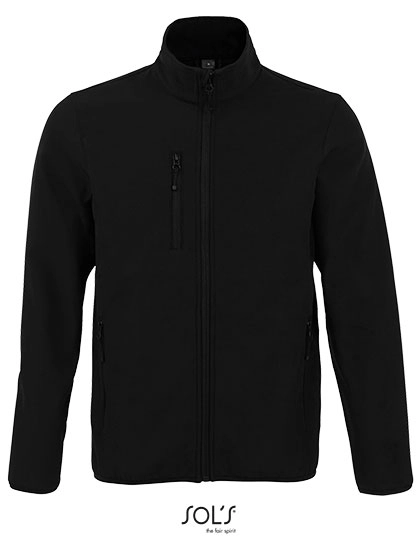 Men´s Softshell Jacket Radian zum Besticken und Bedrucken in der Farbe Black mit Ihren Logo, Schriftzug oder Motiv.