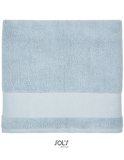 Hand Towel Peninsula 50 zum Besticken und Bedrucken in der Farbe Creamy Blue mit Ihren Logo, Schriftzug oder Motiv.