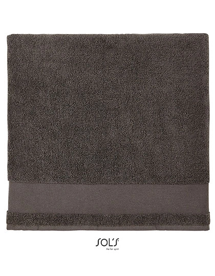 Bath Towel Peninsula 70 zum Besticken und Bedrucken in der Farbe Dark Grey (Solid) mit Ihren Logo, Schriftzug oder Motiv.