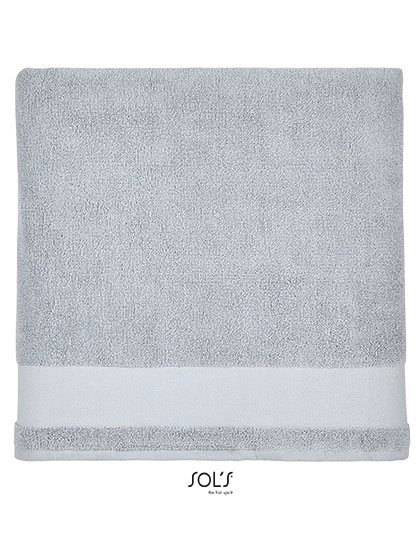 Bath Towel Peninsula 70 zum Besticken und Bedrucken in der Farbe Pure Grey mit Ihren Logo, Schriftzug oder Motiv.