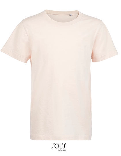 Kids´ Round Neck T-Shirt Martin zum Besticken und Bedrucken in der Farbe Creamy Pink mit Ihren Logo, Schriftzug oder Motiv.
