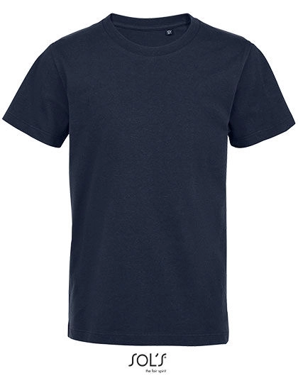 Kids´ Round Neck T-Shirt Martin zum Besticken und Bedrucken in der Farbe French Navy mit Ihren Logo, Schriftzug oder Motiv.