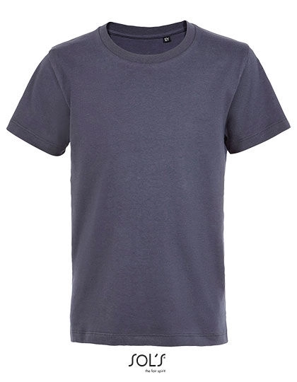 Kids´ Round Neck T-Shirt Martin zum Besticken und Bedrucken in der Farbe Mouse Grey (Solid) mit Ihren Logo, Schriftzug oder Motiv.