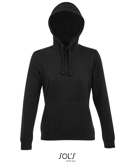 Women´s Hooded Sweatshirt Spencer zum Besticken und Bedrucken in der Farbe Black mit Ihren Logo, Schriftzug oder Motiv.