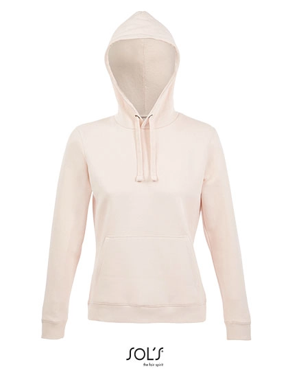 Women´s Hooded Sweatshirt Spencer zum Besticken und Bedrucken in der Farbe Creamy Pink mit Ihren Logo, Schriftzug oder Motiv.