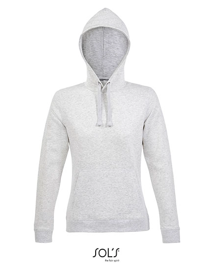 Women´s Hooded Sweatshirt Spencer zum Besticken und Bedrucken in der Farbe Heather Ash mit Ihren Logo, Schriftzug oder Motiv.