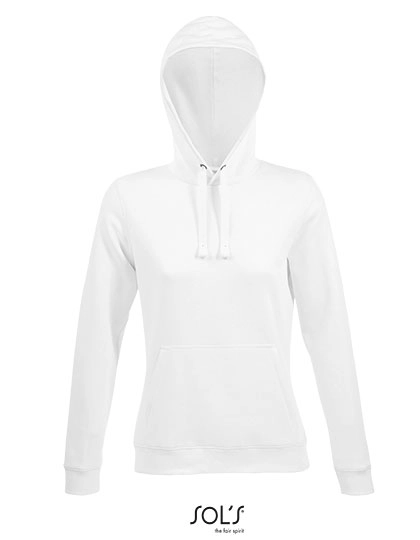 Women´s Hooded Sweatshirt Spencer zum Besticken und Bedrucken in der Farbe White mit Ihren Logo, Schriftzug oder Motiv.