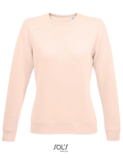 Women´s Round Neck Sweatshirt Sully zum Besticken und Bedrucken in der Farbe Creamy Pink mit Ihren Logo, Schriftzug oder Motiv.