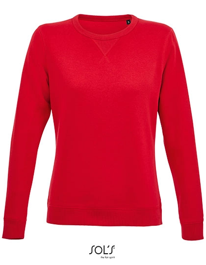 Women´s Round Neck Sweatshirt Sully zum Besticken und Bedrucken in der Farbe Red mit Ihren Logo, Schriftzug oder Motiv.