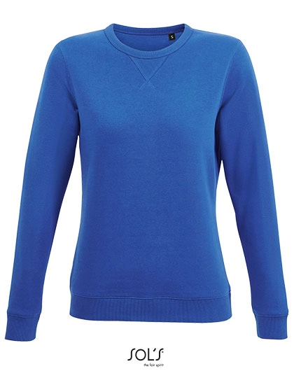 Women´s Round Neck Sweatshirt Sully zum Besticken und Bedrucken in der Farbe Royal Blue mit Ihren Logo, Schriftzug oder Motiv.
