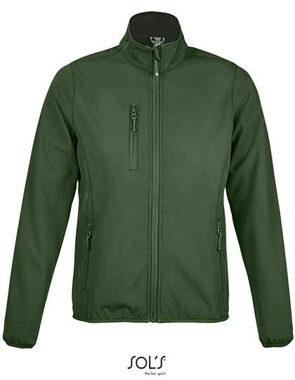 Women´s Softshell Jacket Radian zum Besticken und Bedrucken in der Farbe Forest Green mit Ihren Logo, Schriftzug oder Motiv.