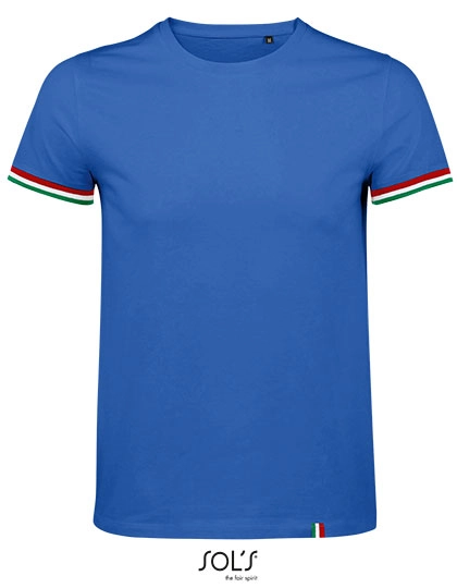 Men´s Short Sleeve T-Shirt Rainbow zum Besticken und Bedrucken in der Farbe Royal Blue-Kelly Green (Striped) mit Ihren Logo, Schriftzug oder Motiv.