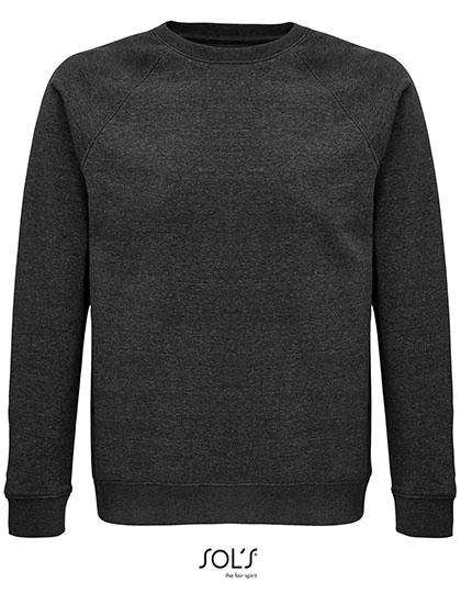 Unisex Space Sweatshirt zum Besticken und Bedrucken in der Farbe Charcoal Melange mit Ihren Logo, Schriftzug oder Motiv.
